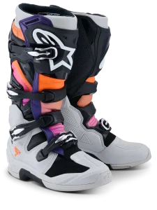 Bota Alpinestars Tech 7 2025 Preto/Cinza/Laranja/Magenta